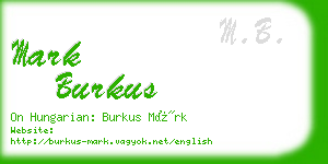 mark burkus business card